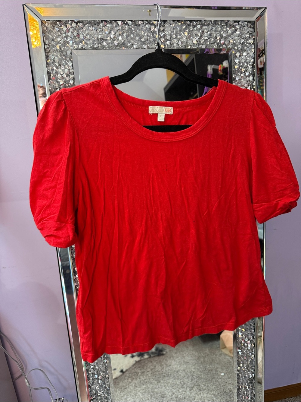 GB girls Red Short Sleeve Crewneck Top